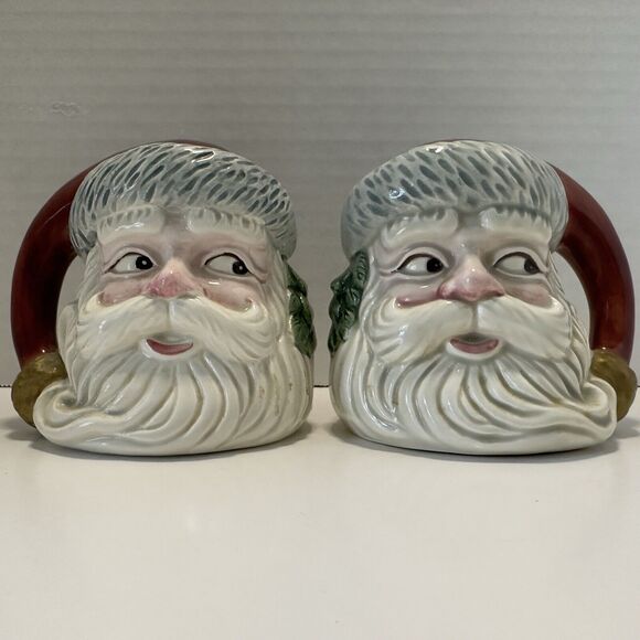 Fitz and Floyd OCI Salt & Pepper Shaker Set Santa Claus Christmas Holiday VTG - Picture 13 of 13
